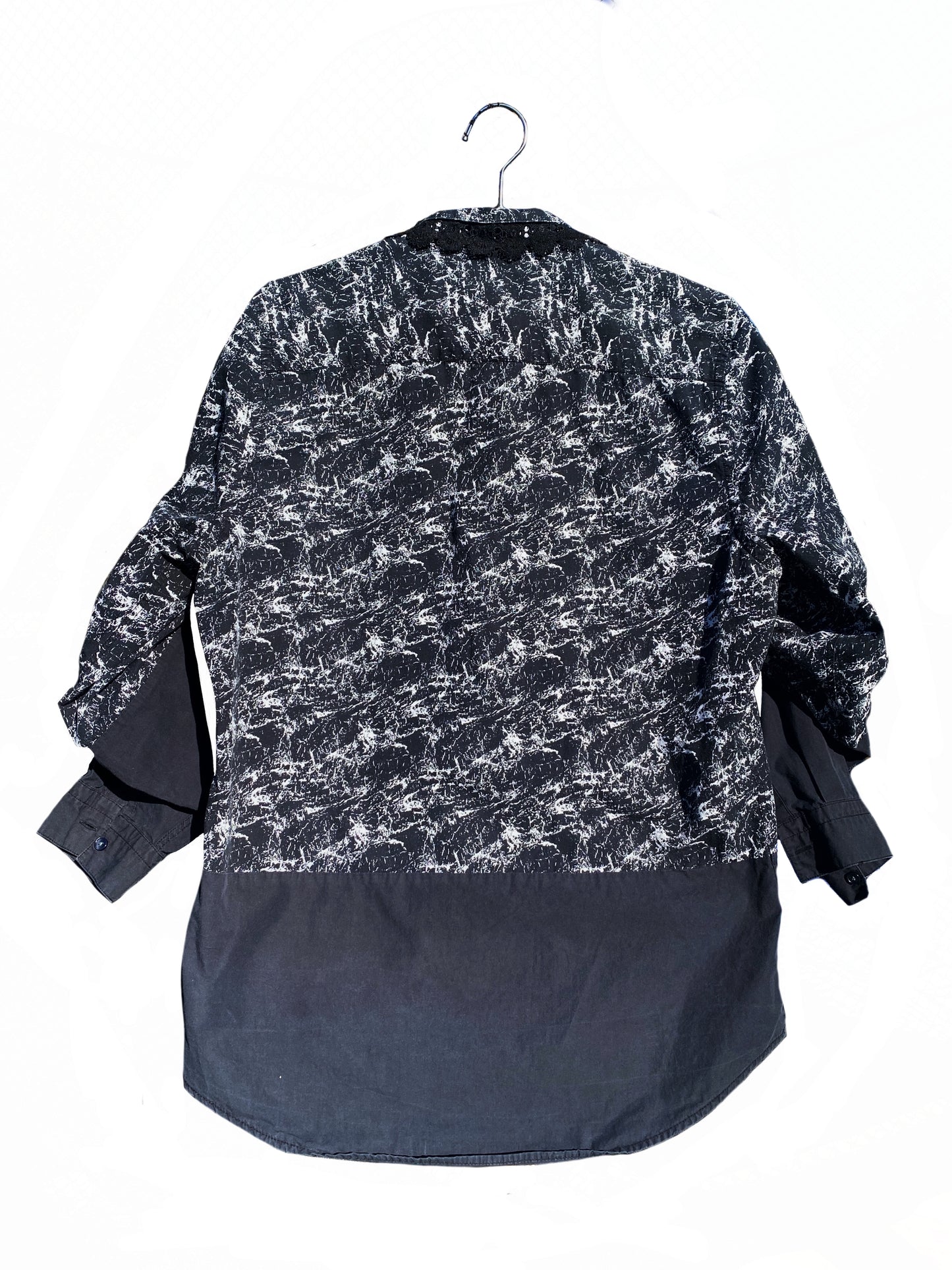 Cracked Marble Lace Button Down Shirt