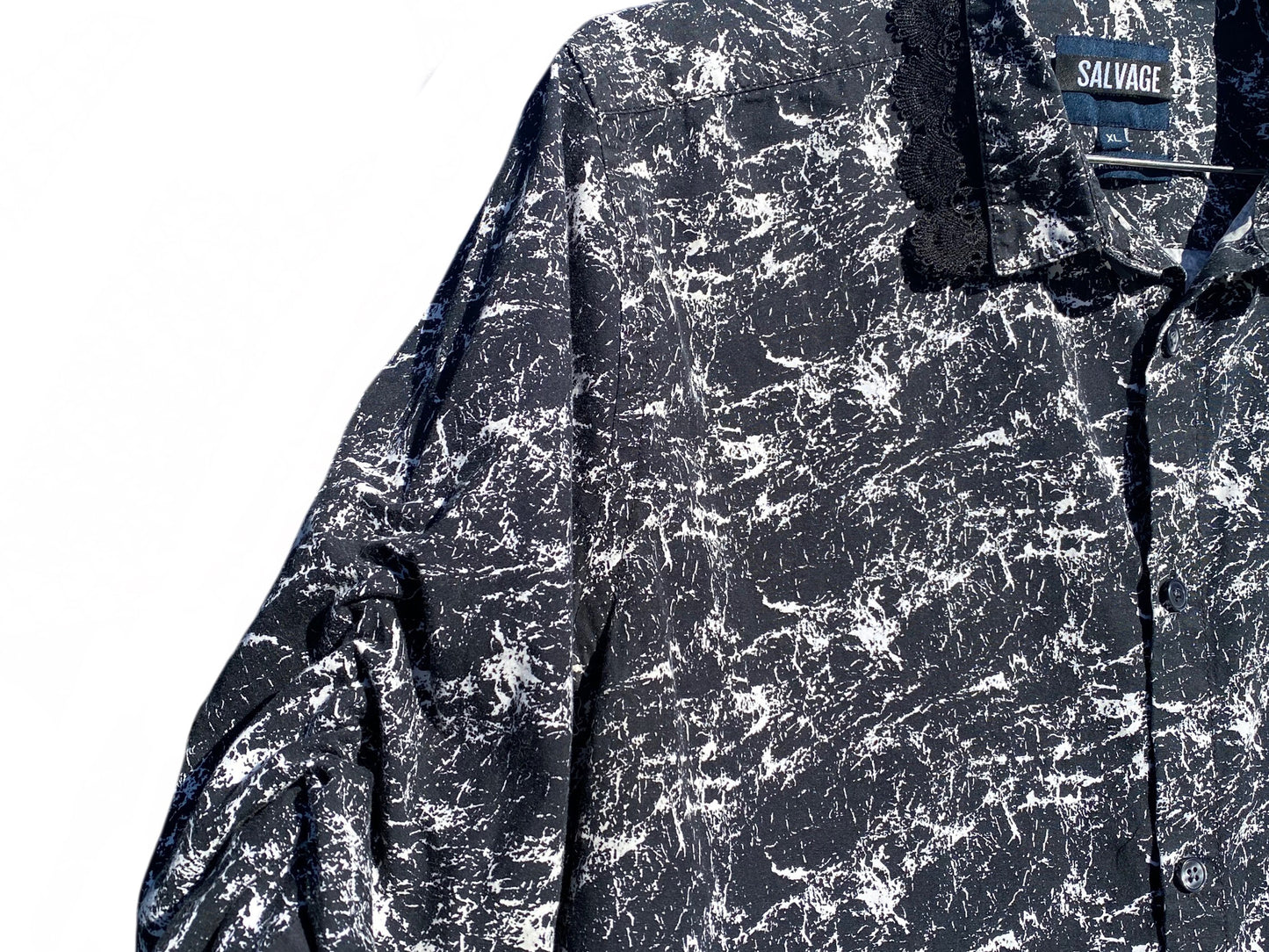 Cracked Marble Lace Button Down Shirt