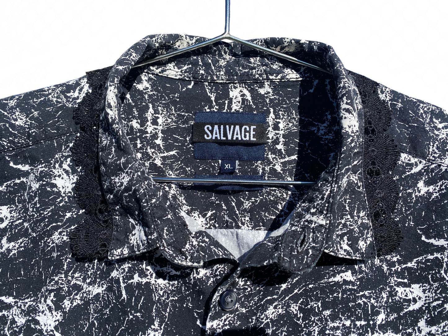 Cracked Marble Lace Button Down Shirt