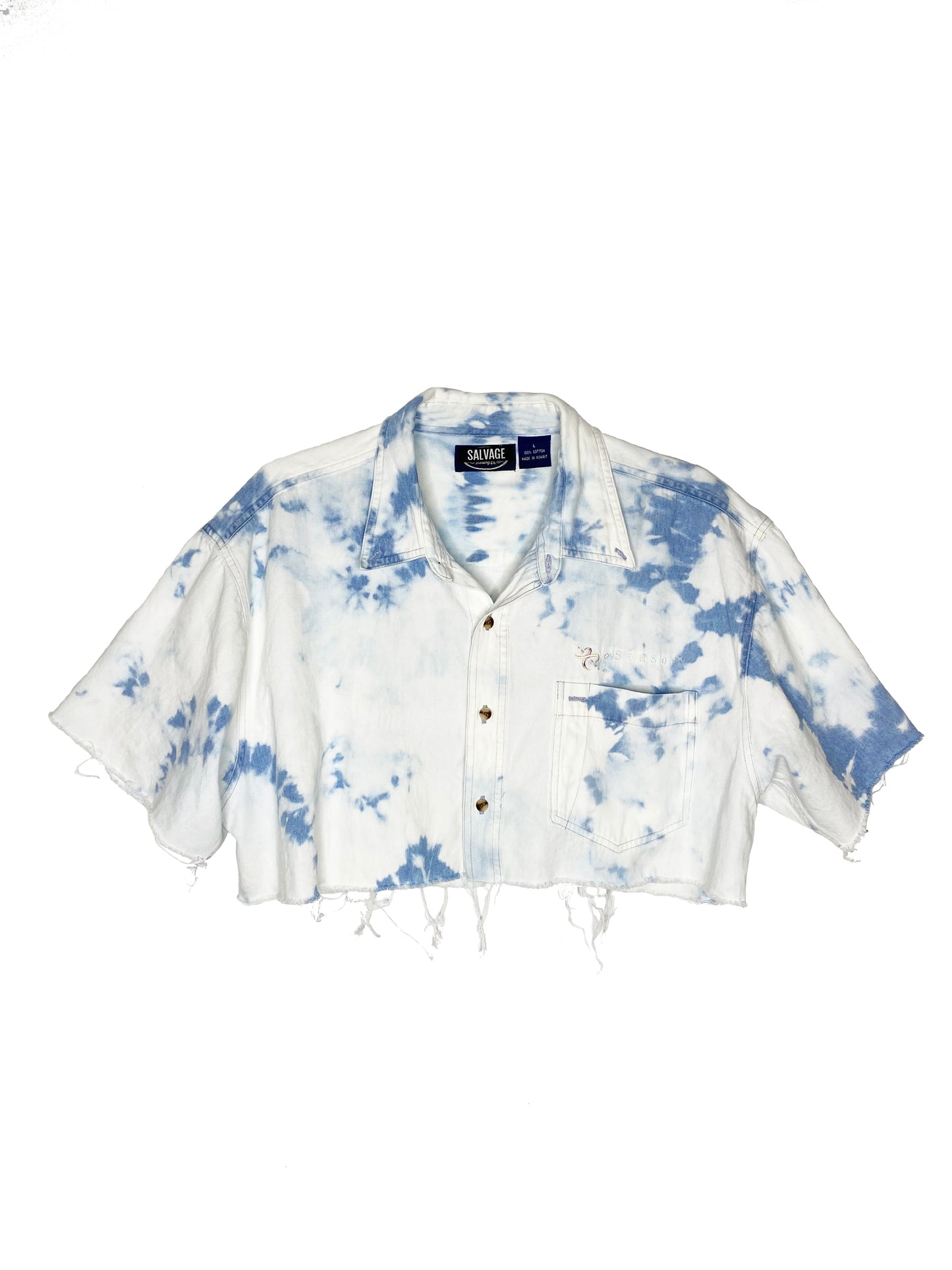 Cropped Cloud Tie Dye Button Down