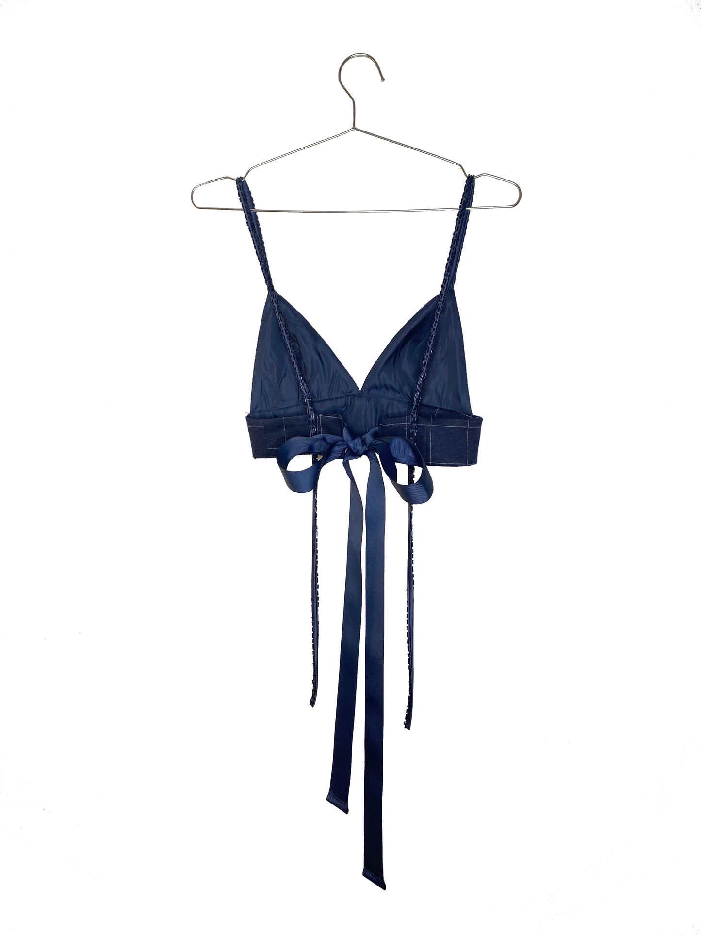 Navy Checkered Bralette