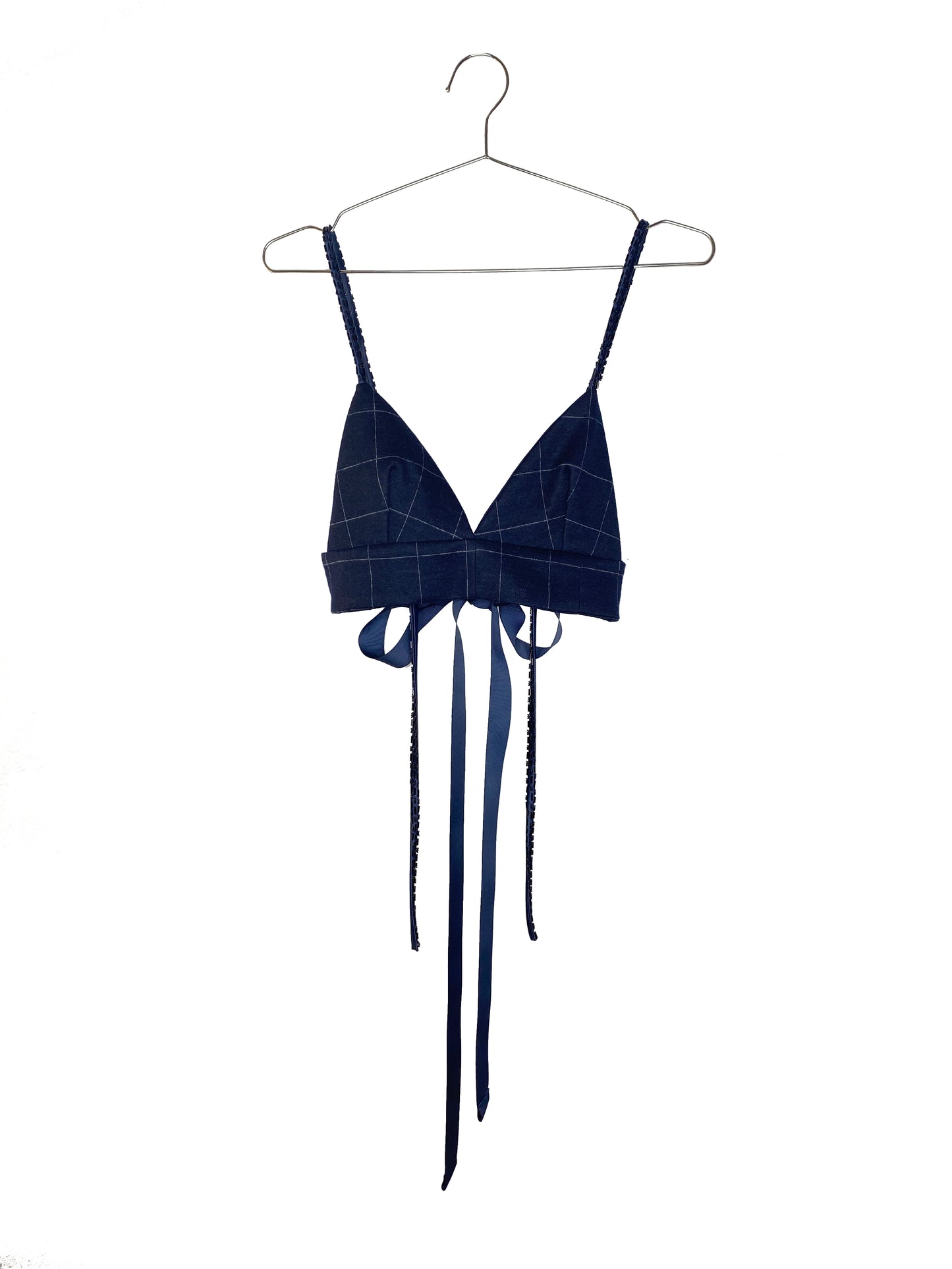 Navy Checkered Bralette