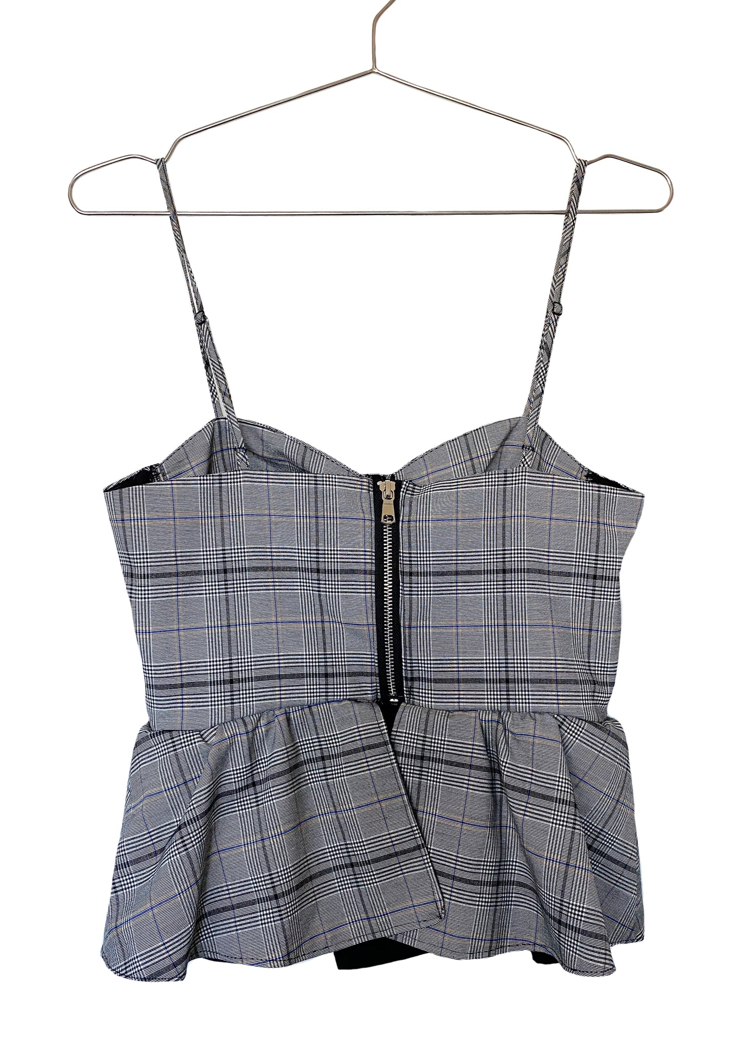 Plaid Corset Peplum Top