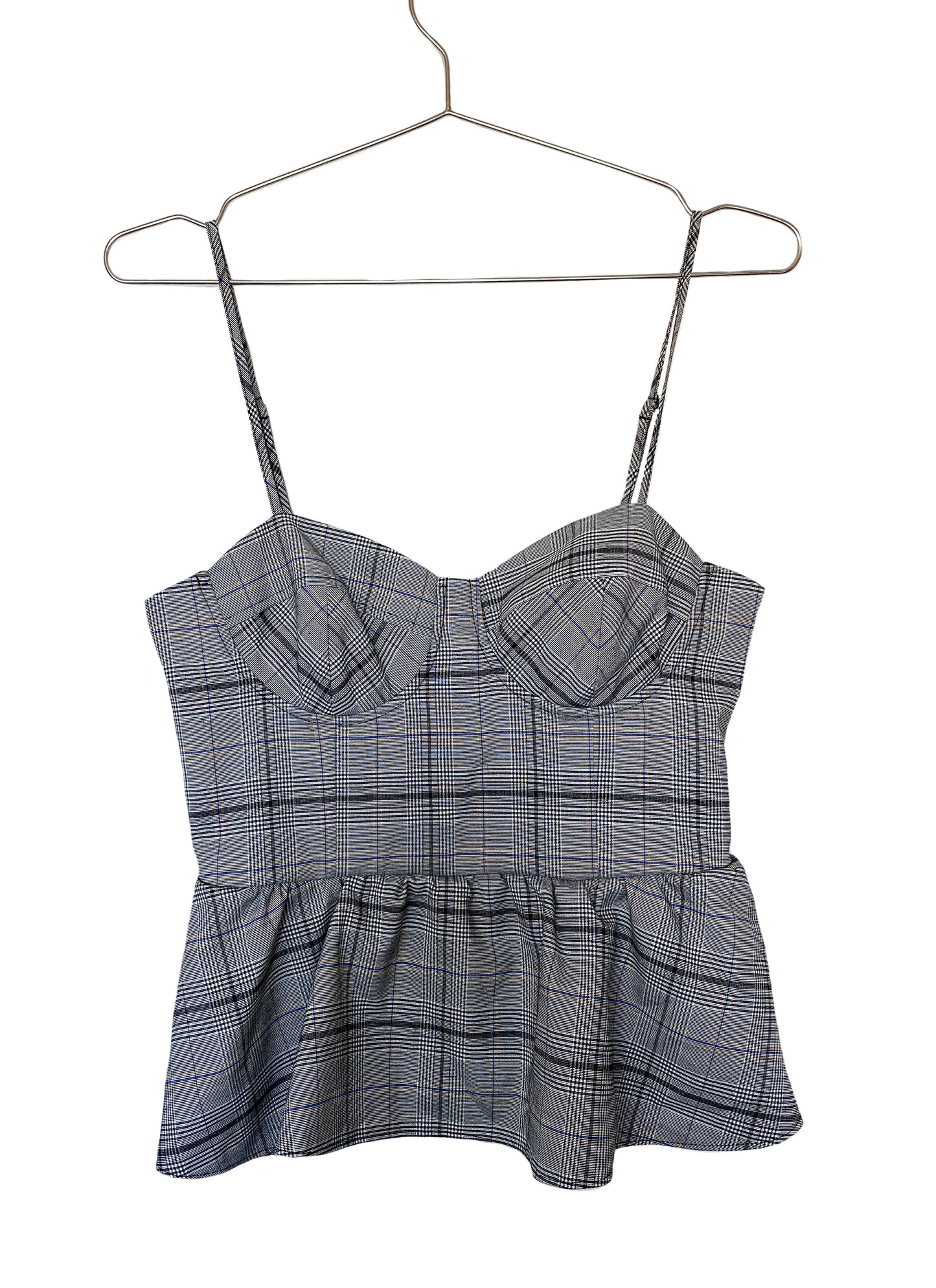 Plaid Corset Peplum Top