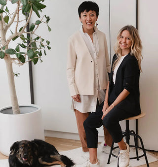 Nina Faulhaber and Meg He, founders of women's fashion brand Aday. 