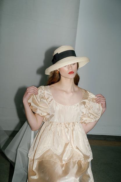 Princess Dress Vintage Blush Woodgrain Taffeta