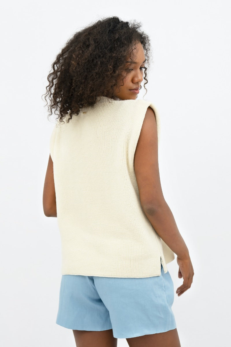 Napoli High Neck Knitted Top