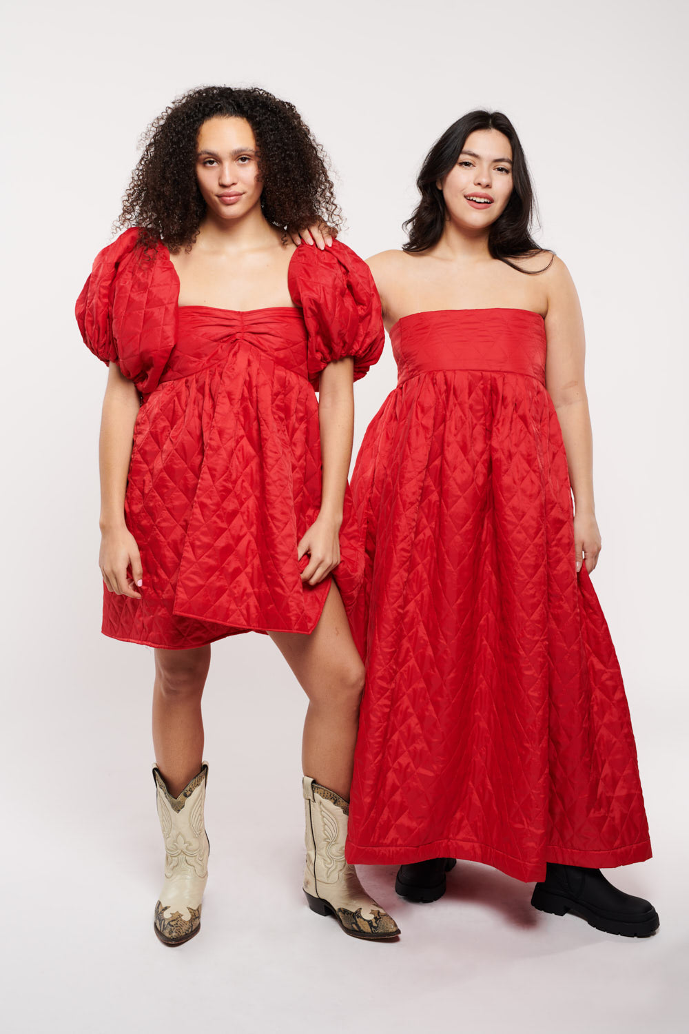 New York Puffer Dress Makenna Red